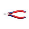 Elektronikai oldalcsípő fogó 60HRC max. d1,3/06mm nyitórugós piros-kék  KNIPEX - 7732130