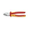 Kombinált fogó 63HRC max.d14/3/2,5mm-vágás krómozott piros-sárga 225mm 1000V szigetelt VDE KNIPEX - 0206225