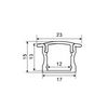 LED szalag profil készlet süllyeszthető alumínium 23x15x2020mm +fedél  Modee - ML-AP0003