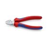 Oldalcsípő fogó 62HRC max.d3/2mm hosszított vágóél piros-kék normál 160mm KNIPEX - 7005160