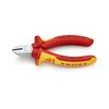 Oldalcsípő fogó 62HRC max.d4/2,3/1,5mm piros-sárga szigetelés normál 125mm szigetelt 1000V KNIPEX - 7006125