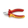 Oldalcsípő fogó 62HRC max.d4/2,3/1,5mm piros-sárga szigetelés normál 125mm szigetelt 1000V KNIPEX - 7006125